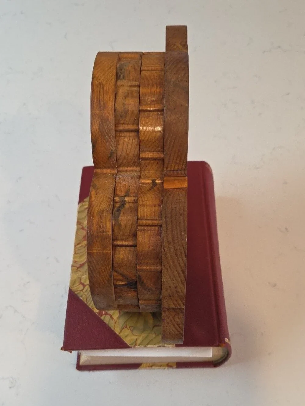 Handcrafted Wood Heart Serving Tray - Brown